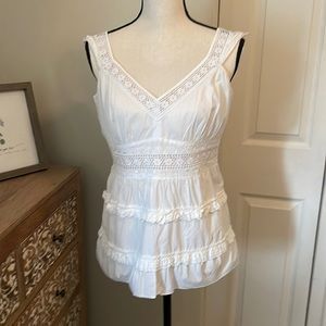 INC cotton tiered eyelet tank top